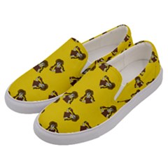 Girl With Popsicle Yello Men s Canvas Slip Ons by snowwhitegirl