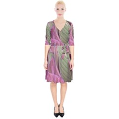 Pink Leaves Wrap Up Cocktail Dress by snowwhitegirl