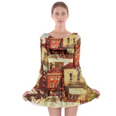 Painting 1241683 1920 Long Sleeve Skater Dress by vintage2030