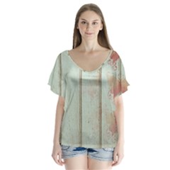 Background 1143577 1920 V-neck Flutter Sleeve Top by vintage2030