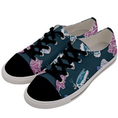 Butterfly Pattern Dead Death Rose Men s Low Top Canvas Sneakers by Sapixe