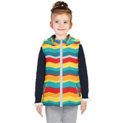Retro Colors 60 Background Kid s Hooded Puffer Vest by Sapixe