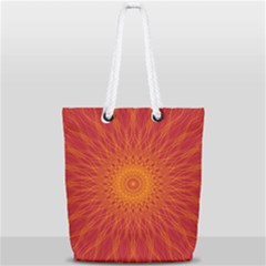 Background Rays Sun Full Print Rope Handle Tote (small) by Sapixe