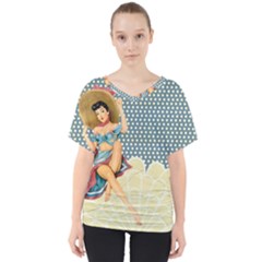 Retro 1107634 1920 V-neck Dolman Drape Top by vintage2030