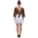 Lady Panda In The Apple Cave With Moon And Meteroits Tie Back Butterfly Sleeve Chiffon Top View2