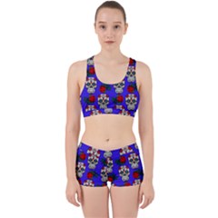 Skull Pattern Blue Work It Out Gym Set by snowwhitegirl