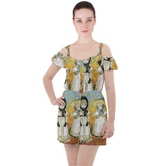 Little Victorian Girls Ruffle Cut Out Chiffon Playsuit by snowwhitegirl