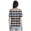 Square Diagonal Pattern Seamless V-Neck Flutter Sleeve Top View2