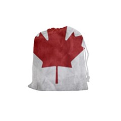 Canada Grunge Flag Drawstring Pouch (medium) by Valentinaart