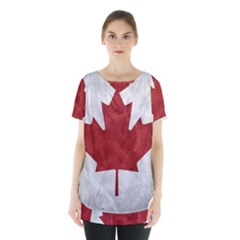 Canada Grunge Flag Skirt Hem Sports Top by Valentinaart