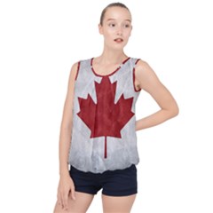 Canada Grunge Flag Bubble Hem Chiffon Tank Top by Valentinaart