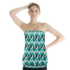 Vintage Camera Chevron Aqua Strapless Top by snowwhitegirl
