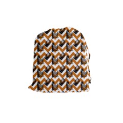 Vintage Camera Chevron Orange Drawstring Pouch (medium) by snowwhitegirl