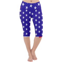 Day Independence July Background Lightweight Velour Cropped Yoga Leggings by Simbadda