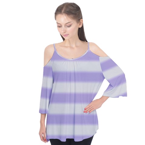 Bold Stripes Soft Purple Pattern Flutter Tees by BrightVibesDesign