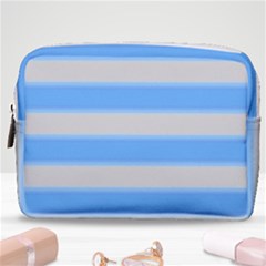 Bold Stripes Bright Blue Pattern Make Up Pouch (medium) by BrightVibesDesign