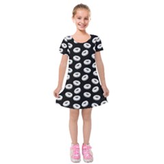 Donuts Pattern Kids  Short Sleeve Velvet Dress by Valentinaart