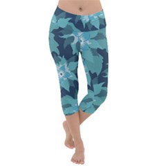 Graphic Design Wallpaper Abstract Lightweight Velour Capri Yoga Leggings by Simbadda