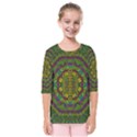 Butterfly Flower Jungle And Full Of Leaves Everywhere Kids  Quarter Sleeve Raglan Tee View1