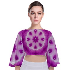 Pattern Abstract Background Art Tie Back Butterfly Sleeve Chiffon Top by Celenk