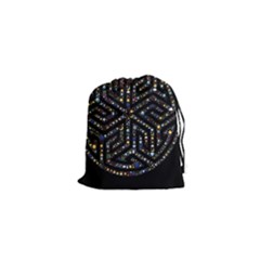 Symbol Wheel Mandala Design Drawstring Pouch (xs) by Simbadda