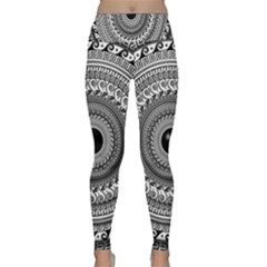 Graphic Design Round Geometric Lightweight Velour Classic Yoga Leggings by Simbadda