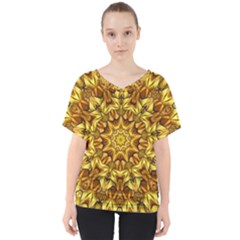 Abstract Antique Art Background V-neck Dolman Drape Top by Simbadda