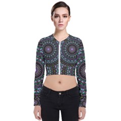 Fractal Kaleidoscope Mandala Zip Up Bomber Jacket by Simbadda