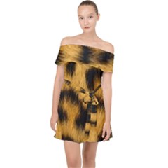 Animal Print Leopard Off Shoulder Chiffon Dress by NSGLOBALDESIGNS2