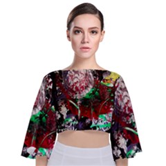 Dedelion Tie Back Butterfly Sleeve Chiffon Top by bestdesignintheworld