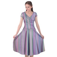 Broken Tv Screen Cap Sleeve Wrap Front Dress by dressshop
