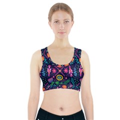 Colorful Pattern Sports Bra With Pocket by Hansue