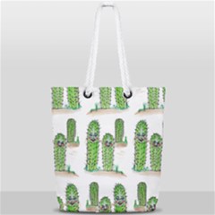 Prickle Plants2 Full Print Rope Handle Tote (small) by ArtByAng