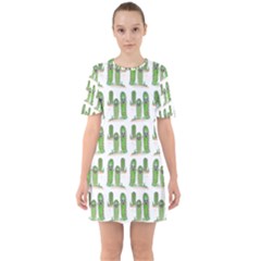Prickle Plants Sixties Short Sleeve Mini Dress by ArtByAng