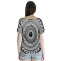 Graphic Design Round Geometric V-Neck Flutter Sleeve Top View2