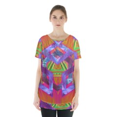 Glitch Glitch Art Grunge Distortion Skirt Hem Sports Top by Nexatart