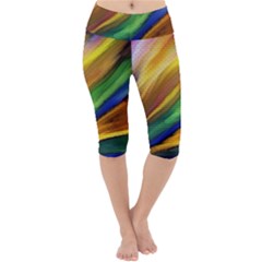 Graffiti Painting Pattern Abstract Lightweight Velour Cropped Yoga Leggings by Nexatart