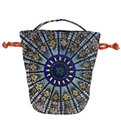 Pattern Art Form Architecture Drawstring Bucket Bag by Nexatart