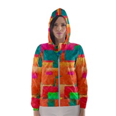Pattern Texture Background Color Hooded Windbreaker (women) by Nexatart