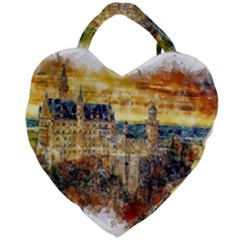 Architecture Castle Fairy Castle Giant Heart Shaped Tote by Nexatart