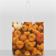 Pumpkins Tiny Gourds Pile Full Print Rope Handle Tote (large) by bloomingvinedesign