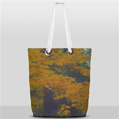 Yellow Fall Leaves And Branches Full Print Rope Handle Tote (small) by bloomingvinedesign