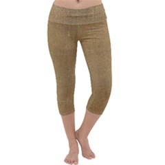 Burlap Coffee Sack Grunge Knit Look Capri Yoga Leggings by dressshop
