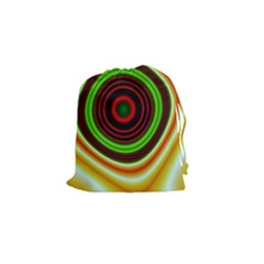 Digital Art Background Yellow Red Drawstring Pouch (small) by Sapixe