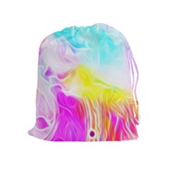 Background Drips Fluid Colorful Drawstring Pouch (xl) by Sapixe