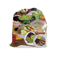 Eat Food Background Art Color Drawstring Pouch (xl) by Sapixe