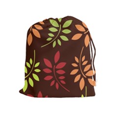 Leaves Foliage Pattern Design Drawstring Pouch (xl) by Sapixe