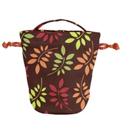 Leaves Foliage Pattern Design Drawstring Bucket Bag by Sapixe