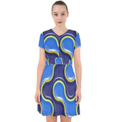 Pattern Curve Design Seamless Adorable In Chiffon Dress by Sapixe