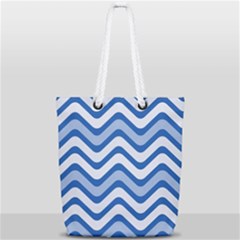 Waves Wavy Lines Pattern Design Full Print Rope Handle Tote (small) by Sapixe